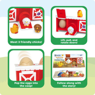 Едукативен сет за игра, Peeksville™ Hide & Cheep Chicken Coop™