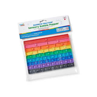 Сензорна играчка за изучување дропки, Rainbow Fraction® Sensory Bubble Popper