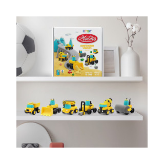 Сет за изработка со глина Motors: Construction Vehicles 