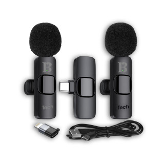 Сет од 2 мини клип-микрофони и селфи светло 