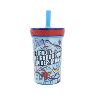 Чаша со сламка, Spider-Man, 370ml 