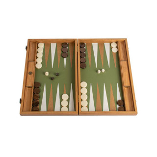 Сет за табла, Premium Leatherette Olive Green 