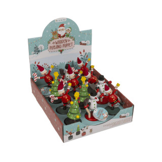 Дрвена фигура, Christmas Wooden Pushing Puppet, 3 дизајни 