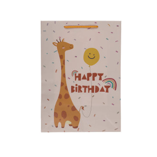 Хартиена украсна кеса, Birthday Animals, 25 x 35 cm, 4 дизајни 