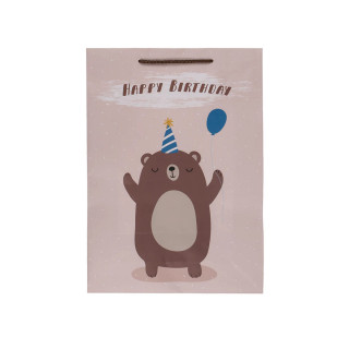 Хартиена украсна кеса, Birthday Animals, 25 x 35 cm, 4 дизајни 