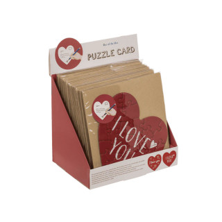 Картичка во облик на срце - сложувалка I Love You, 2 дизајни 