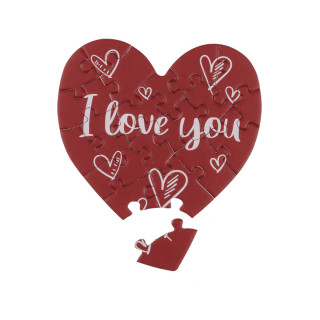 Картичка во облик на срце - сложувалка I Love You, 2 дизајни 