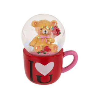 Стаклена топка со глитер Bear in Mug 