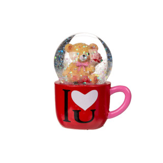 Стаклена топка со глитер Bear in Mug 
