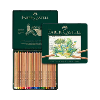 Дрвени боици во метална кутија, Faber Castell - Pitt Pastel, 1/24 