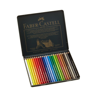 Дрвени боици во метална кутија, Faber Castell - Polychromos, 1/24 