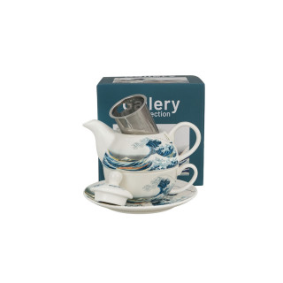 Сет од чајник, шолја и инфузер, Hokusai - The Great Wave of Kanagawa, 300/350 ml 
