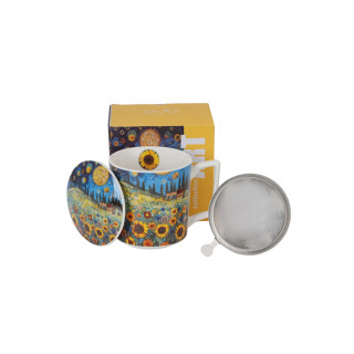 Шолја со инфузер, Modern Art - Sunflower Fields, 450ml 