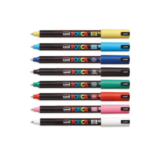 Сет маркери, Posca PC-1MR - Basic Colours, 1/8 