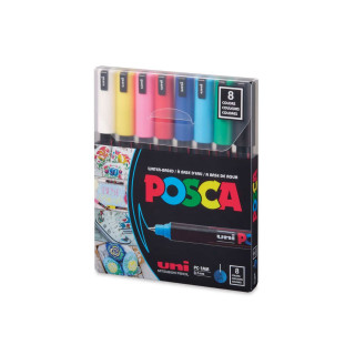 Сет маркери, Posca PC-1MR - Basic Colours, 1/8 