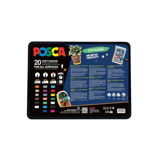 Сет од 20 маркери во куферче, Posca Pop Colours 