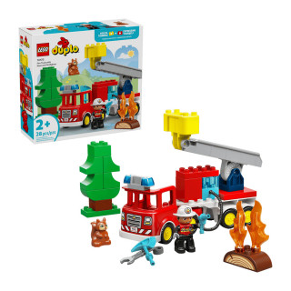 LEGO коцки, Duplo, Fire Truck with Hose and Firefighter 