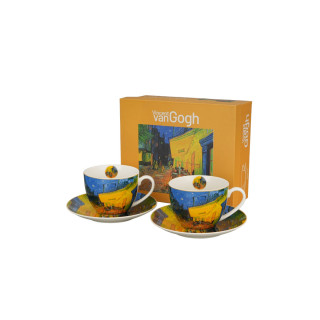 Сет од 2 шолји со тацни Van Gogh - Café Terrace at Night, 110 ml 