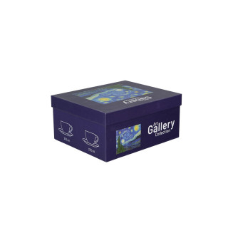 Сет од 2 шолји со тацни Van Gogh - Starry Night, 110 ml 