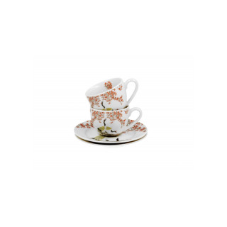Сет од 2 шолји со тацни Sakura & Cranes, 110 ml 