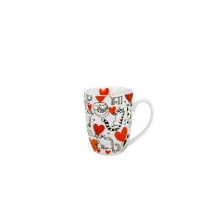 Шолја во украсна хартиена торбичка Cats World: Hearts, 350 ml 