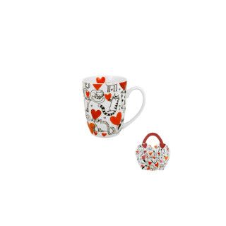 Шолја во украсна хартиена торбичка Cats World: Hearts, 350 ml 