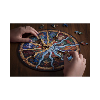 Дрвена сложувалка Astrology Moon, Ø21 cm, 119 парчиња 