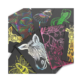 Креативен сет за цртање со гребење, Marvin's Magic Art: Super Bright Scratch Art 