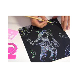 Креативен сет за цртање со гребење, Marvin's Magic Art: Super Bright Scratch Art 
