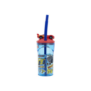 Чаша со сламка, Pixar: Cars Stickers, 360ml 