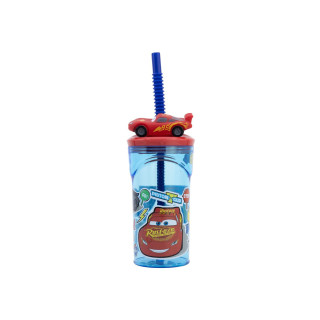 Чаша со сламка, Pixar: Cars Stickers, 360ml 