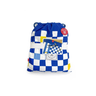 Пешкир за на плажа со игра, Checkers Blue, 90 x 180 cm 