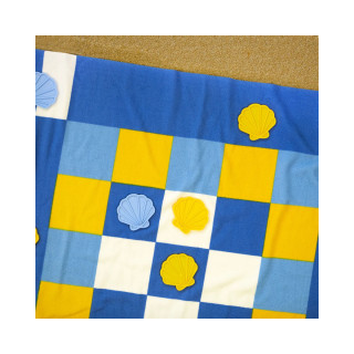 Пешкир за на плажа со игра, Tic-Tac-Toe Blue, 90 x 180 cm 