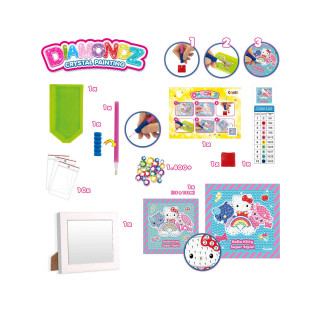 Сет за изработка на слики, Diamondz  Crystal Painting- Hello Kitty 