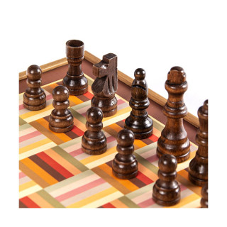 Сет игри 4 во 1, Rainbow - Chess, Backgammon, Ludo & Snakes, портокалов