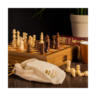 Сет игри 4 во 1, Rainbow - Chess, Backgammon, Ludo & Snakes, портокалов