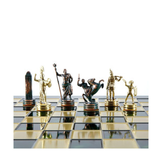 Сет за шах, Handcrafted Greek Mythology, голем, зелен со зелени/златни фигури 