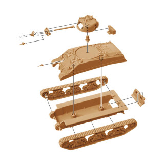Макета, Military Vehicles - Fast Assembly, M4A2 Sherman III, 1:72 