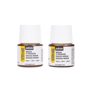 Сет средства за стакло со ефект, Pebeo, Vitrail Crackling effect kit, 2 x 45 мл 