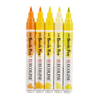 Сет од 5 брашпенс, TALENS, Ecoline Brush Pen set, yellow