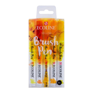 Сет од 5 брашпенс, TALENS, Ecoline Brush Pen set, yellow