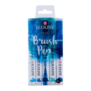 Сет од 5 брашпенс, TALENS, Ecoline Brush Pen set, blue