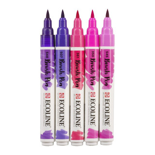 Сет од 5 брашпенс, TALENS, Ecoline Brush Pen set, violet