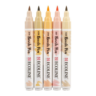 Сет од 5 брашпенс, TALENS, Ecoline Brush Pen set, BEIGE PINK