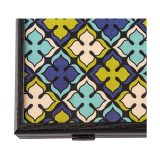 Сет за табла, Handcrafted Geometrical Floral Pattern - Navy Blue, голем