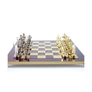 Сет за шах, GHandcrafted Greek Mythology, црвен со златни/сребрени фигури 