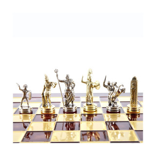 Сет за шах, GHandcrafted Greek Mythology, црвен со златни/сребрени фигури 