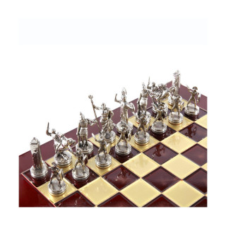 Сет за шах, GHandcrafted Greek Mythology, црвен со златни/сребрени фигури 