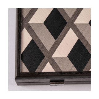 Сет за табла, Premium Handcrafted Grid Wood Illusion, голем