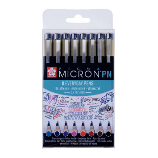 Сет фајнлајнери, Sakura, Pigma Micron PN set, 8 бои